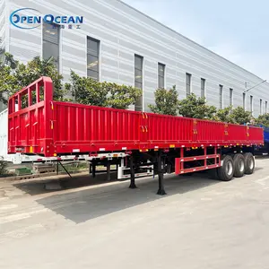 3-axis 60T Cargo Transport Sidewall Semi Trailer Carbon Steel Products Manufacturing