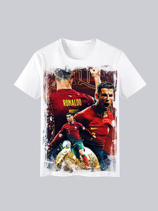 T-shirt da uomo in stile <span class=keywords><strong>Cristiano</strong></span> Ronaldo, maglietta a maniche corte alla moda, sportiva estiva da calcio - Product Image 5