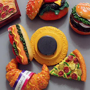 3D מקרר מגנט Creative מצחיק שרף מקרר מגנט המבורגר קרואסון סופגניות בית תפאורה - Product Image 4