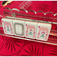 Maßgefertigtes 160-Teiliges Modernes Luxus-Mahjong-Set mit Kaktus-Motiv, Tragbar, Faltbar, Wasserfest, Umweltfreundliches Acryl
