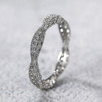 Anillos CAOSHI 2026 con Diseño de Ondas Cruzadas, Brillantes y Redondos, con Circonita Cúbica, para Compromiso, Boda, Moda, Fiesta, Joyería para Mujer