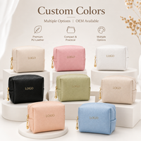Dompet koin lipstik persegi multi warna dengan ritsleting, Logo kustom Batch kecil, dompet Mini modis untuk wanita