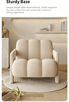 Fauteuil individuel design style crème, fauteuil d'appoint paresseux irrégulier minimaliste moderne très tendance