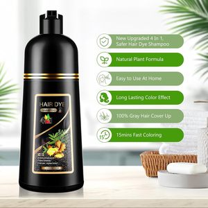Factory Price 4+1 Deep Coffee <strong>Hair</strong> <strong>Dye</strong> Shampoo 100% <strong>Grey</strong> Coverage Semi-Permanent Instant Herbal <strong>Hair</strong> Color Cream <strong>for</strong> Women <strong>Men</strong> - Product Image 6