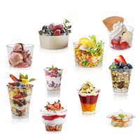 Fournitures de fête en plastique jetable écologique en plastique Transparent de forme carrée tasse à Mousse de crème glacée tasse à Dessert en plastique