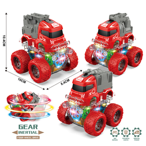 الأكثر مبيعًا شاحنة إطفاء بلاستيكية مزدوجة بالقصور الذاتي سيارة شرطة سيارة عسكرية للبناء الهندسي مركبة لعبة - Product Image 2