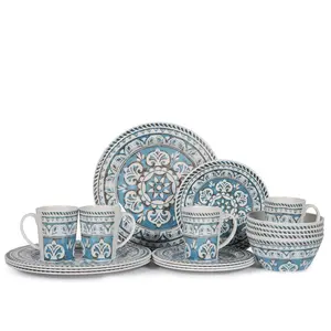 Melamine Cứng Nhựa 32 Piece Combo Tấm Diner <span class=keywords><strong>Set</strong></span>, Hàng Ngày Homeware Hoàn Chỉnh Wedding Dinner Tấm <span class=keywords><strong>Set</strong></span> Cho 6 - Product Image 1