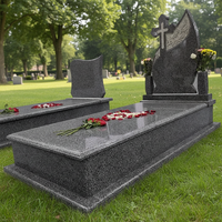 Monument funéraire en granit au design moderne, croix de cimetière, pierre tombale, avec garantie de 5 ans