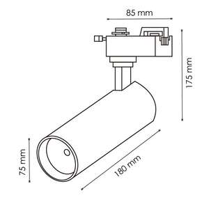 Foco LED 30W monofásico para carril, luz con CCT ajustable, ideal para iluminación comercial y exhibición. - Product Image 1