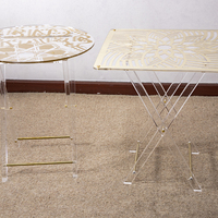 Meuble d'extérieur, balcon, léger, Portable, acrylique, réglable en hauteur, petite Table basse ronde intérieure pliante