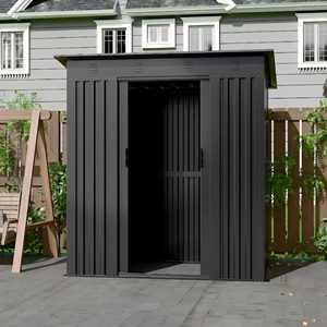 Caseta de Jardín de Acero Galvanizado de 6x4 Pies, Almacén Exterior para Herramientas con Puerta Corredera - Product Image 6