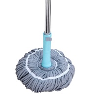 Serpillère Auto-Essoreuse à Torsion à Manche Long pour Nettoyage de Sols Vinyles, Carrelés et Stratifiés à Domicile et au Bureau, avec Têtes en Microfibre Lavables