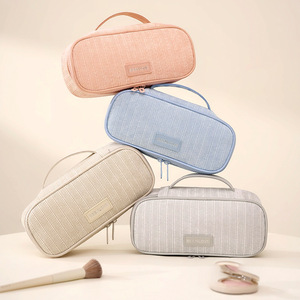 New Waterproof Large Capacity Cosmetic Bag Portable Travel <b>Makeup</b> <b>Case</b> With Division Pink Blue Beige Gray - Product Image 2