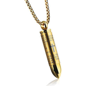<span class=keywords><strong>Pendentif</strong></span> balle en acier inoxydable parfum urne breloques <span class=keywords><strong>militaire</strong></span> balle croix <span class=keywords><strong>pendentif</strong></span> pour hommes collier creux peut être dévissé - Product Image 2