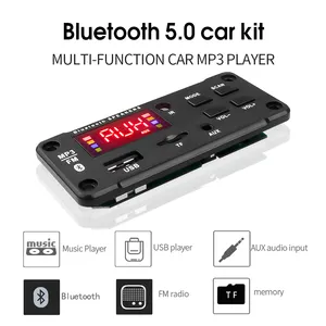 Papan Amplifier Audio nirkabel, pemutar MP3, papan dekoder modul DC 5V/12V Bluetooth 5.0, Radio FM USB TF dengan Remote kontrol
