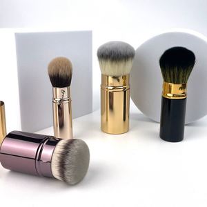 แปรงคาบูกิแบบพกพา ขนแปรงสังเคราะห์สีดำ ด้ามจับโลหะ สำหรับลงแป้งฝุ่น บลัชออน ใช้ได้กับบลัชออนทั่วไป - Product Image 6