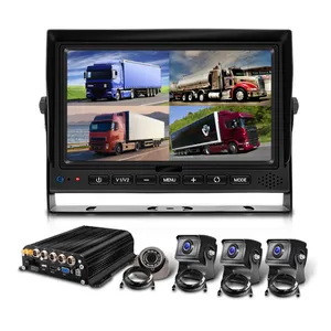 Camion registrazione in tempo reale 2MP 4 canali SD Mobile DVR 4G GPS 7 pollici Monitor videoregistratore