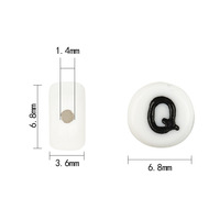Vente en gros de perles rondes en acrylique blanches plates de 7*4 mm, 100 pièces/sac, perles alphabétiques, perles de lettres pour la fabrication de bracelets et de bijoux