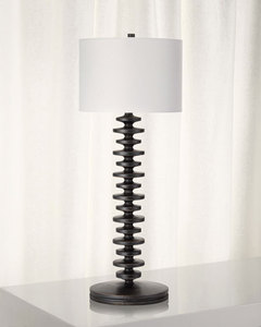 โคมไฟตั้งโต๊ะแก้วใสและเหล็กทองเหลืองพร้อมฐานกลมสำหรับโรงแรม - Product Image 6