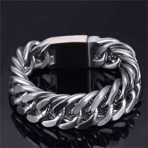 SDA DOBLE <span class=keywords><strong>TEJIDO</strong></span> <span class=keywords><strong>de</strong></span> dos caras <span class=keywords><strong>de</strong></span> acero inoxidable pulido cadenas <span class=keywords><strong>de</strong></span> eslabones cubanos Hip Hop estilos al por mayor - Product Image 4