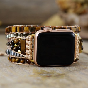 Correa de reloj con gema de ojo de tigre hecha a mano Aplo para la serie 7 <span class=keywords><strong>Black</strong></span> <span class=keywords><strong>Friday</strong></span>, regalo nupcial especial, joyería Bohemia, cuentas cambiables con cuentas - Product Image 6