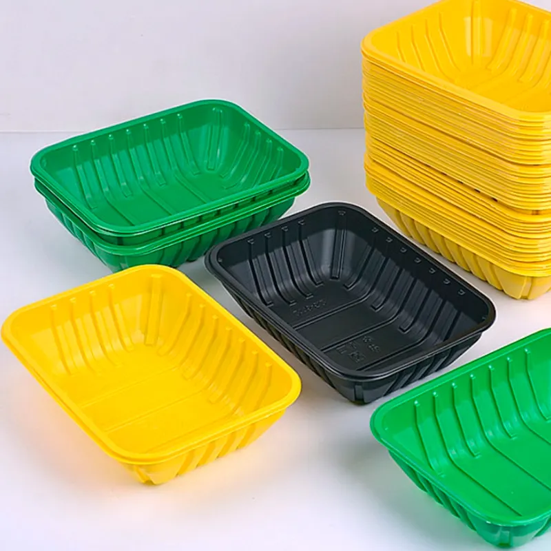 खाद्य पैकेजिंग प्लास्टिक ट्रे डिस्पोजेबल पीपी ट्रे मुंहतोड़ जवाब प्लास्टिक मुंहतोड़ जवाब खाद्य सब्जी ट्रे फास्ट फूड रेस्तरां के लिए पैकेजिंग