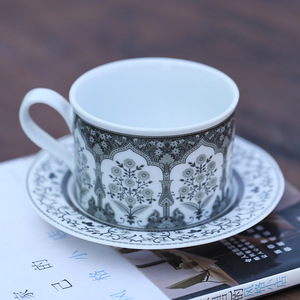 Ensemble tasse et soucoupe à café <span class=keywords><strong>vintage</strong></span> en <span class=keywords><strong>porcelaine</strong></span> à motifs floraux ethniques, vaisselle multicolore en <span class=keywords><strong>porcelaine</strong></span> fine - Product Image 5