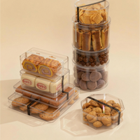 Conteneur à gâteau en plastique transparent et recyclable avec couvercle sécurisé, tailles assorties pour la présentation de desserts