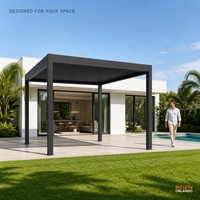 Pergola bioclimatique motorisée en aluminium et verre trempé MEIXIN ORLANDO pour extérieur de villa de luxe moderne et hôtel