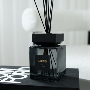 Aikun Large Capacity Black Glass 1000ml Reed <b>Diffuser</b> Set for Home Hotel Velvet Oud Fragrance Gift Box Wholesale Long Lasting Ar - Product Image 3