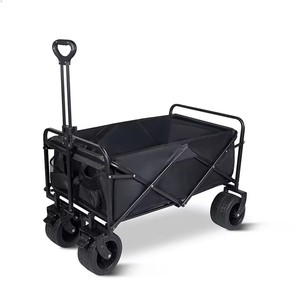 Chariot de <span class=keywords><strong>camping</strong></span> extérieur pliable en fer de grande taille à ouverture arrière, avec roues pivotantes, portable, idéal pour la vente ambulante et les marchés nocturnes - Product Image 2