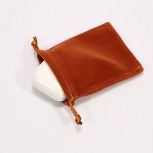 Custom Logo Velvet <b>Drawstring</b> Bags - Premium Flocked Jewelry <b>Pouches</b> for Gift Packaging, Blue Suede Storage Bags - Product Image 3