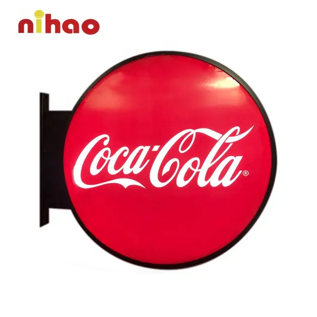 NIHAO 야외 실내 사용자 정의 아크릴 라운드 서클 광고 Led 네온 라이트 박스 로그인 바 레스토랑 프로모션
