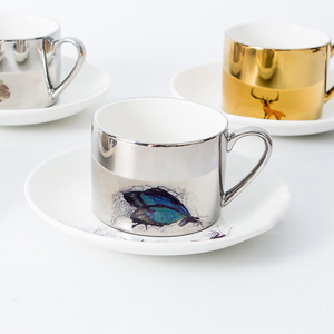 Tasse de café en céramique, style européen, pour le thé, avec sous-tasses à thé - Product Image 1