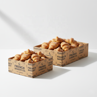 Fett dichte Donut Hotdog Dessert Torten schachtel, Marken-Logo zum Mitnehmen Lebensmittel verpackung Keks schachteln mit Papiertüte