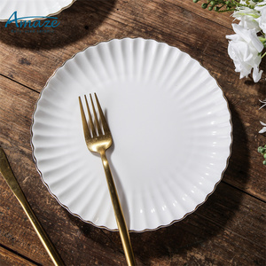 Juego de <span class=keywords><strong>tapas</strong></span> blancas redondas de lujo de estilo europeo, platos de comida de alta calidad para restaurante, catering, salsa de soja - Product Image 2
