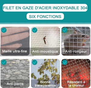 30 Lưới 304 Thép Không Gỉ Chống-Loài gặm nhấm Dệt Lưới Tản Nhiệt Dây Vải 30.5 Cm X 205 Cm Cắt Uốn Cho Chuồng Vườn Muỗi Lưới - Product Image 3