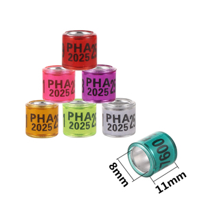 2025 accessoires de pigeons en plastique en aluminium multi couleur différents pays anneau de pigeon