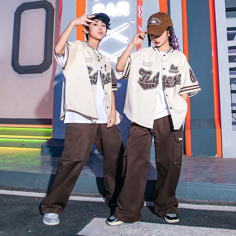 Baseball Tenue Kpop Fille Kids Kpop Outfits Casual Street Jazz
