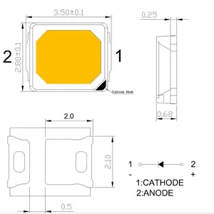 מפעל מותאם אישית sed 2835 epistar לגדול אורות 1w צמח ליד חרוזים אור אר 660nm 730nm