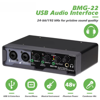 Nouvelle interface audio DJ avec suppression du bruit, console de mixage 48v, mini mixeur audio USB filaire 2 canaux pour une utilisation portable