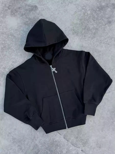 Sudadera con Capucha Personalizada con Cierre y Estampado de Camuflaje, Felpa Francesa, Bloques de Color, Parches, Forro, Capucha con Bolsillo Tipo Canguro, Impresión Directa - Product Image 2