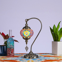 Lampe de table turque en mosaïque de fer bricolage avec design méditerranéen LED pour les activités parent-enfant