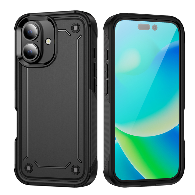 Luxury 2-in-1 TPU PC Hybrid Shockproof Mobile Phone Case for 17 Pro Max & for 17 with Magnetic & Ring Features