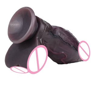 Premium Dual Layer Black Realistic <b>Dildo</b> with Flexible Sucker Discreet Adult Toy, Thick Penis Shaft for Anal Vaginal Stimulation - Product Image 5