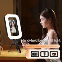 Nouvelle lampe annulaire LED RVB portable rechargeable pour téléphone portable, idéale pour le streaming en direct et la photographie de selfies