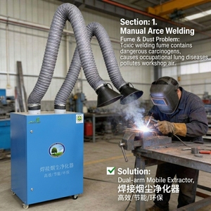 Nouvel extracteur de fumée de soudage industriel portable, purificateur de fumée, collecteur de poussière - Product Image 3