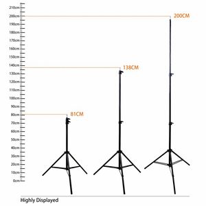 Trépied de caméra au sol 1.9M de haute qualité pour lampe à anneau d'éclairage de photographie - Product Image 2