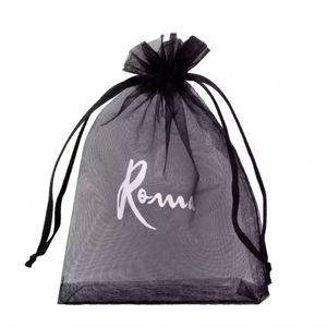 Bolsas de Organza Personalizadas al por Mayor con Logotipo, Bolsitas de Regalo Pequeñas y Grandes para Joyería de Boda, Bolsa de Organza Transparente con Cuerda de Satén - Product Image 4