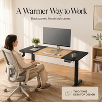 Table de travail électrique à double moteur AOR, station de travail professionnelle pour le gaming et le bureau, avec trou de gestion des câbles, vente en gros d'usine
